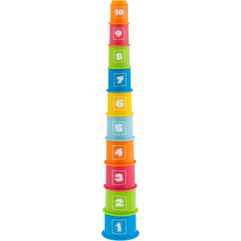 Игрушка CHICCO "Занимательная пирамидка с цифрами", Разноцветный