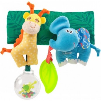 Игрушка на коляску CHICCO Жираф и Слоник, разноцветный