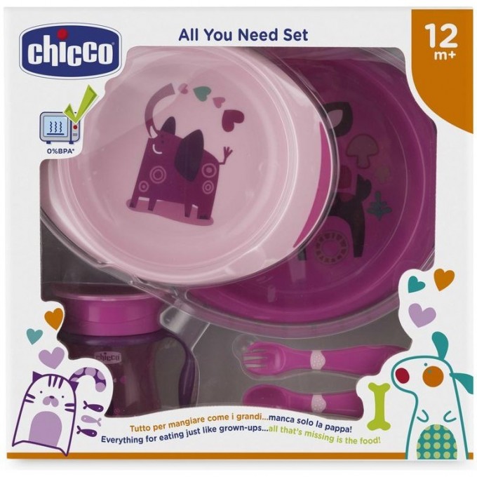 Набор детской посуды CHICCO, Розовый 00016201100000
