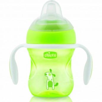 Поильник CHICCO TRANSITION CUP 4м+ зеленый Поильник CHICCO TRANSITION CUP 4м+ зеленый