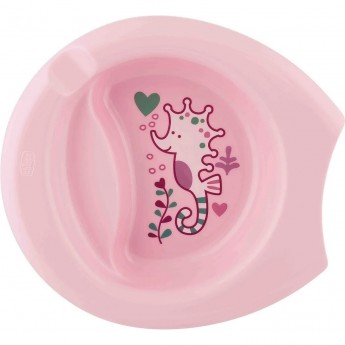 Тарелка CHICCO EASY FEEDING BOWL 6м+ розовая